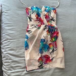 Yumi Kim Cream Silk Strapless Dress